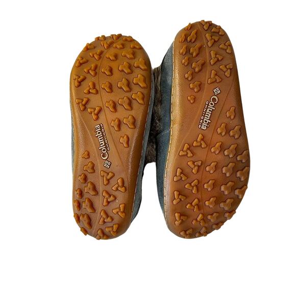 Columbia Furry Slippers 8.5 Rubber Grip Soles Comfy Cozy Warm Winter Footwear - Picture 3 of 6